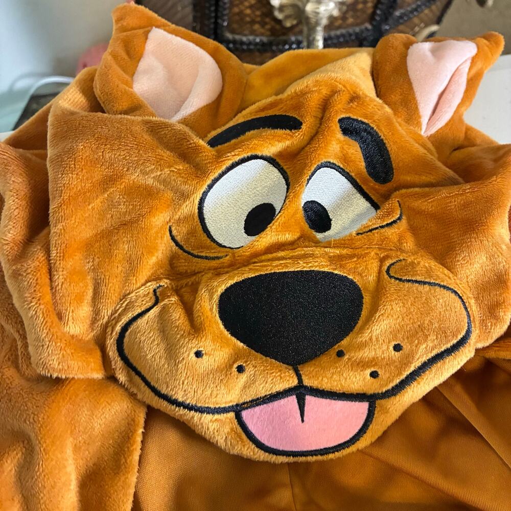 Scooby Doo Adult S/M Hooded Plush One Piece Costume Jumpsuit Cosplay Halloween